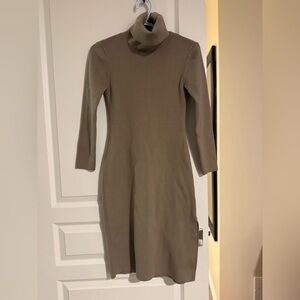 OAK + FORT Long Sleeve Tan Dress